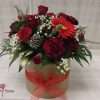 Christmas Hat Box Flower Arrangement