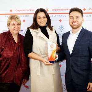 Florist of the Year for 2023 - Earththings Florist - image shows award being presented.