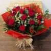 Everlasting Love - 12 Red Roses & Berries hand tied bouquet