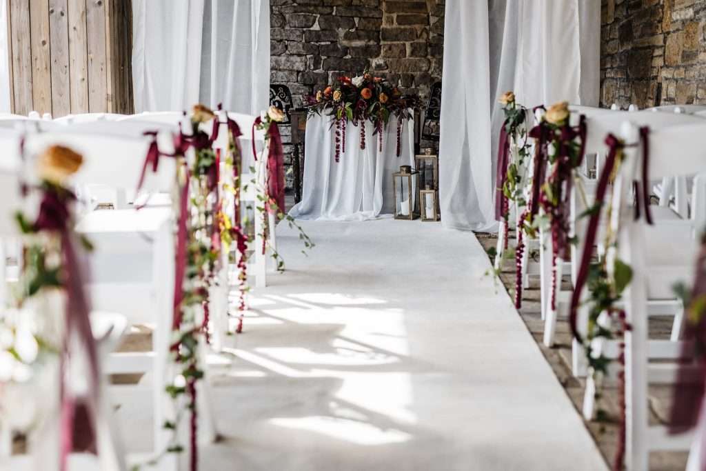 Outside Ceremony floral Set up