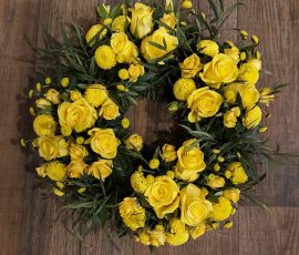 Funeral Wreath in Yellow