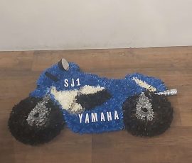 Custom funeral tribute motorbike for a bike enthusiast