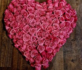 Red Rose Heart Funeral Tribute