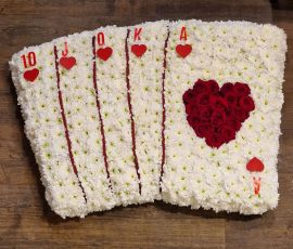Playing cards funeral tribute